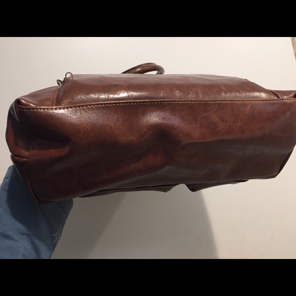 SOLD - Brown Leather shoulder bag, purse, tote - Picture 5 of 6